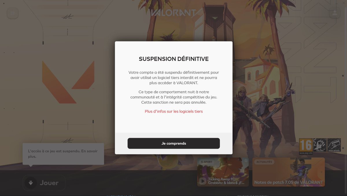 Dentoz_'s tweet photo. Mdrrr j'ai fais 10 games cette année sur Valo, je voulais jouer ce soir et guettez ce que je vois 🤣

Je crois qu'un gars à trouvé mes logs Riot, vous savez comment je peux faire pour récup mon compte ? https://t.co/mKTa49qSOG