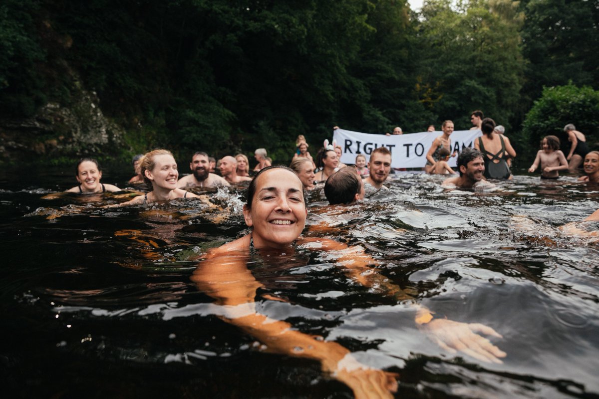 Yesterday we swam at Spitchwick in defiance of the estate's ban on wild swimming. Once again, the actions of a wealthy Dartmoor landowner has highlighted the precarious nature of access to England's countryside, and the need for an English Right to Roam Act. 📸@missestoner