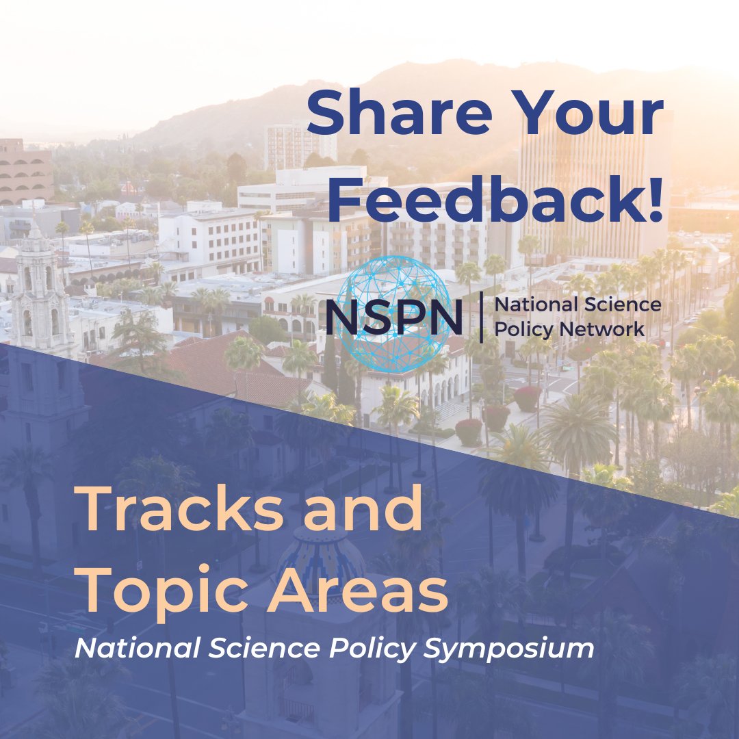 We are so excited to host the next #SciPolSymposium April 12-14, 2024 in Riverside, CA! As we continue planning for the event, we want your feedback on what tracks and topic areas are most exciting to you. Please use this form to share your priorities: ow.ly/9mXS50PFTiM