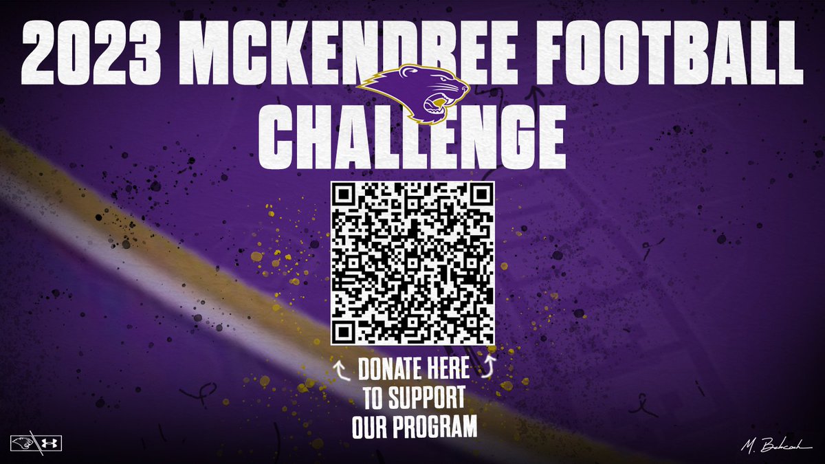 Mckendree_FB's tweet photo. We are excited to announce the kickoff of our annual McKendree Football Challenge!
Through the QR code below you can donate and help our continued efforts to improve our program.
Go Bearcats! https://t.co/CoME1hoLJU