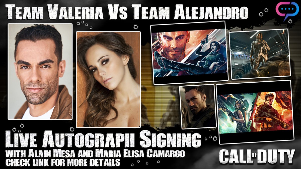 Streamily (@streamilylive) on Twitter photo Calling all COD Fans!!! Team Alejandro VS. Team Valeria LIVE signing with Maria Elisa Camargo and Alain Mesa on October 14th!!! <a href="/thealainmesa/">Alain Mesa</a>
Check links for details:
ow.ly/hOAO50PvV8q
ow.ly/hNsz50PvVaq
#COD #CallofDuty #ValeriaGarza #AlejandroVargas #Valejandro Calling all COD Fans!!! Team Alejandro VS. Team Valeria LIVE signing with Maria Elisa Camargo and Alain Mesa on October 14th!!! <a href="/thealainmesa/">Alain Mesa</a>
Check links for details:
ow.ly/hOAO50PvV8q
ow.ly/hNsz50PvVaq
#COD #CallofDuty #ValeriaGarza #AlejandroVargas #Valejandro