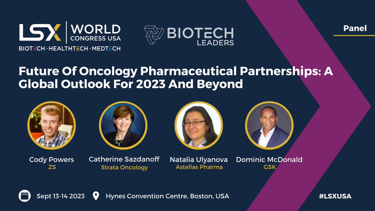 In Boston for <a href="/LSXLeaders/">LSX Leaders</a> USA Congress? Catch Strata Oncology Chief Business Development, Legal and Compliance Officer Catherine Sazdanoff on the "Future of Oncology Pharmaceutical Partnerships" panel with speakers from <a href="/GSK/">GSK</a>, <a href="/AstellasUS/">Astellas Pharma US</a> and <a href="/ServierPharma/">Servier Pharmaceuticals</a>