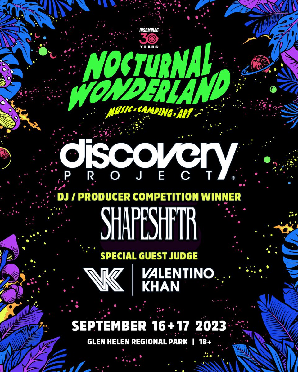 Discovery Project (@discoveryprjct) on Twitter photo Congratulations to our <a href="/NocturnalWland/">Nocturnal Wonderland</a> #DiscoveryProject winner, <a href="/ShapeshftrMusic/">Shapeshftr</a>!π₯πHand selected by our guest judge, <a href="/ValentinoKhan/">VALENTINO KHAN</a>β‘οΈ
Catch him bringing it down at the Wolves' Den stage this Sunday, September 17, from 3PM - 3:50PM! π Congratulations to our <a href="/NocturnalWland/">Nocturnal Wonderland</a> #DiscoveryProject winner, <a href="/ShapeshftrMusic/">Shapeshftr</a>!π₯πHand selected by our guest judge, <a href="/ValentinoKhan/">VALENTINO KHAN</a>β‘οΈ
Catch him bringing it down at the Wolves' Den stage this Sunday, September 17, from 3PM - 3:50PM! π