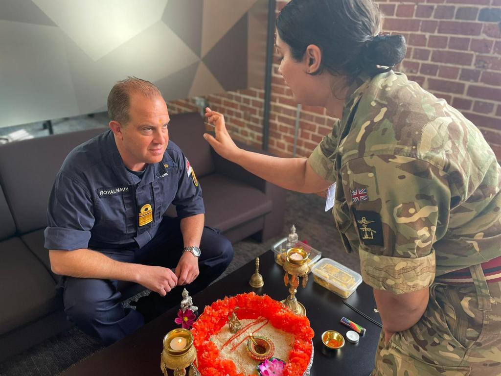 DMS_JHG_South (@dms_jhg_south) on Twitter photo Last week some of our <a href="/QARNNS/">Royal Navy Nurses āļø</a> and QARANC staff were welcomed by Rear Admiral Pedre #COMUKSTRKFOR to celebrate Raksha Bandhan and to tie a rakhi to him - reaffirming the mutual commitment between serving Hindu personnel and the service. Last week some of our <a href="/QARNNS/">Royal Navy Nurses āļø</a> and QARANC staff were welcomed by Rear Admiral Pedre #COMUKSTRKFOR to celebrate Raksha Bandhan and to tie a rakhi to him - reaffirming the mutual commitment between serving Hindu personnel and the service.