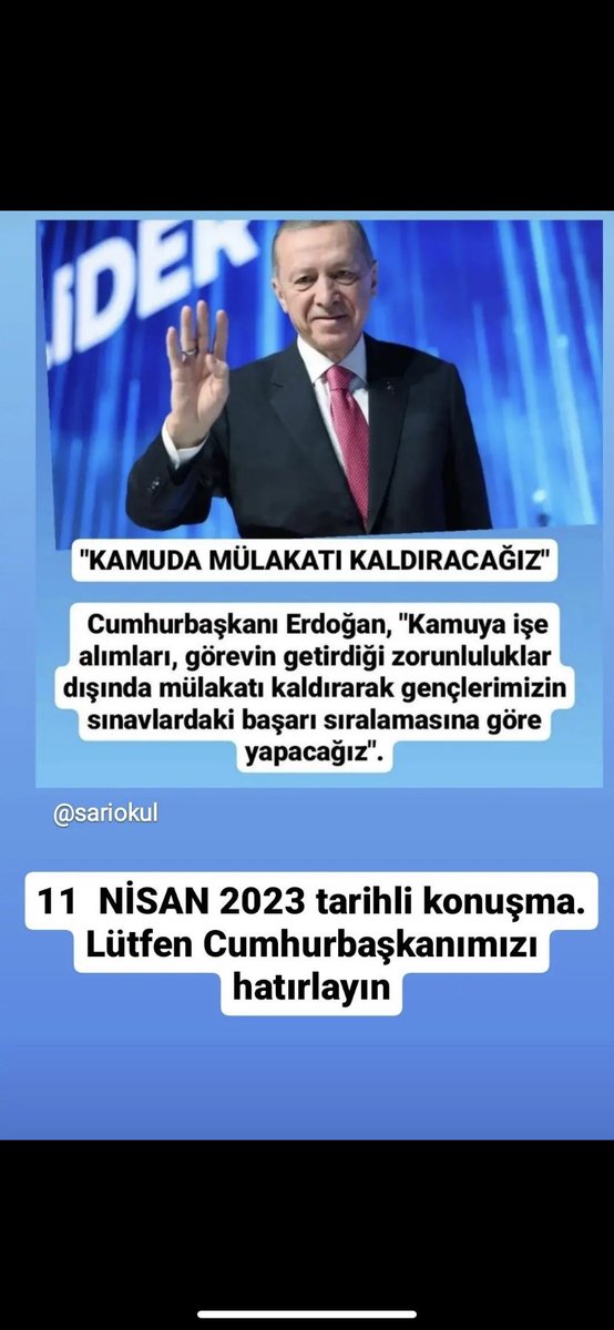 <a href="/RamazanYetgin8/">Ramazan Yetgin</a> <a href="/RTErdogan/">Recep Tayyip Erdoğan</a> <a href="/Yusuf__Tekin/">Yusuf Tekin</a> Verilen sözler ne çabuk unutuldu 
<a href="/Yusuf__Tekin/">Yusuf Tekin</a> 
<a href="/RTErdogan/">Recep Tayyip Erdoğan</a> 
#mulakatahayır