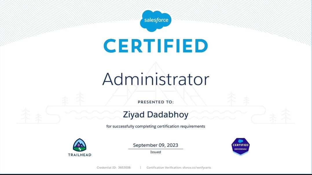 Excited to announce that I passed my <a href="/salesforce/">Salesforce</a> Admin exam! So excited to be a certified <a href="/SalesforceAdmns/">Salesforce Admins</a>! 

Shout-out <a href="/trailhead/">Trailhead</a> and <a href="/K2FocusOnForce/">Focus On Force</a> for amazing study materials that helped me pass the exam!