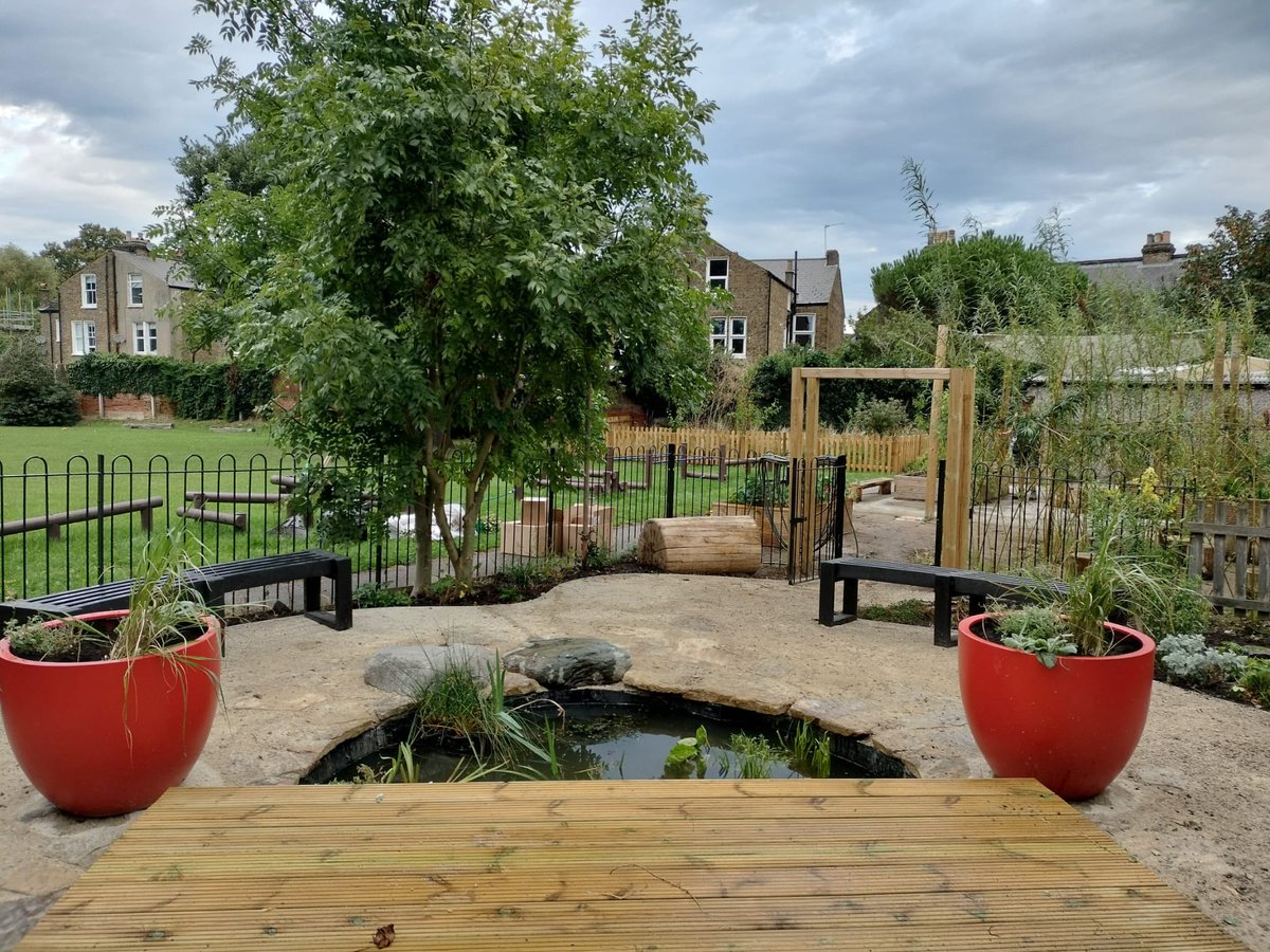 ChristChurchSW2's tweet image. Our refurbished pond area looks amazing! The new planting will create a sensory space for us to enjoy. It opens out onto our willow spiral and outdoor classroom. Thank you @sproutupgarden we love it! #pond #outdoorlearning