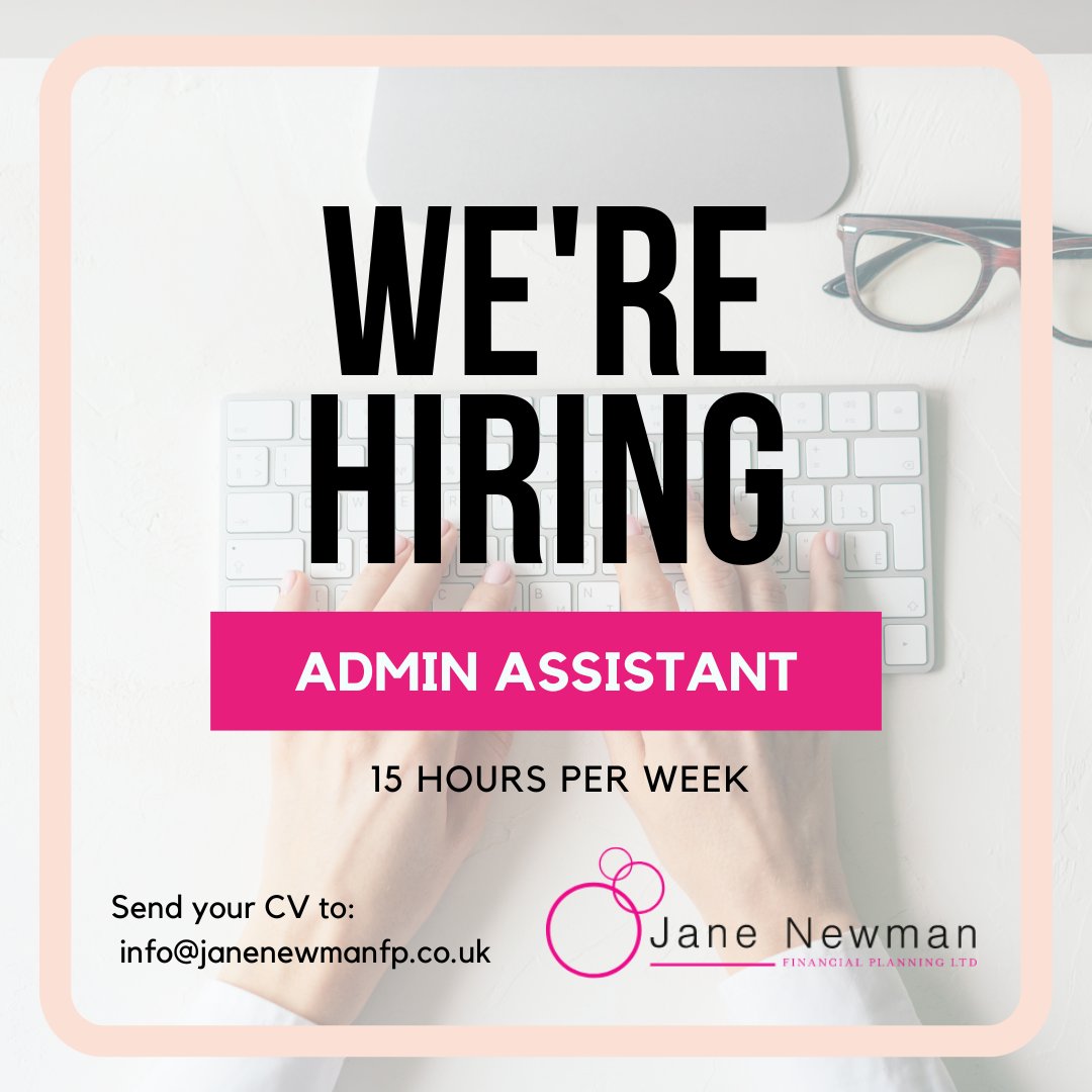 janenewmanfp's tweet image. We are looking for an #adminassistant to join our team in Droitwich. The role is for 15 hours per week and is ideal to work around the school day.
If you have office experience and are looking for your next role, send your CV to info@janenewmanfp.co.uk
#worcestershirehour