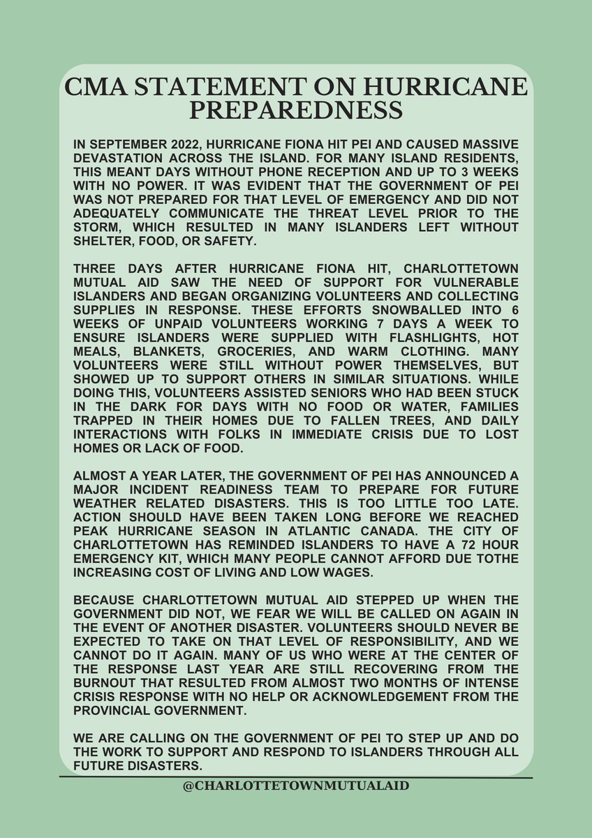 Charlottetown Mutual Aid tweet media