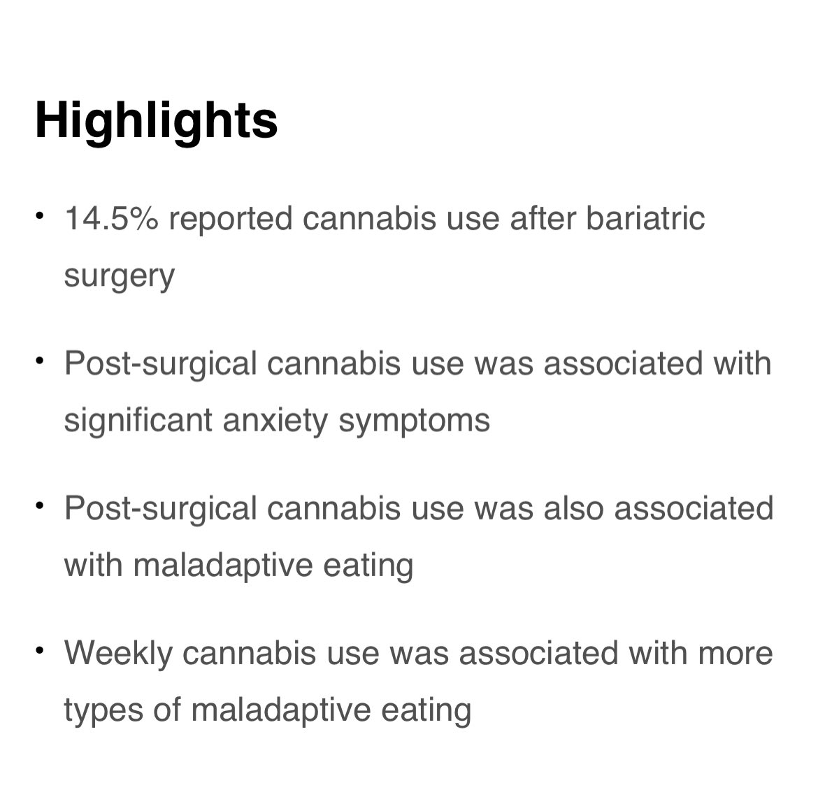 SOARD_JOURNAL's tweet photo. 📣 New article in press on SOARD 

Cannabis Use following Bariatric Surgery is associated with Anxiety and Maladaptive Eating

@lisa_matero @ArtMCarlin 

https://t.co/7A5638vsmW

#BariatricSurgery #Cannabis https://t.co/NjA5035dOK