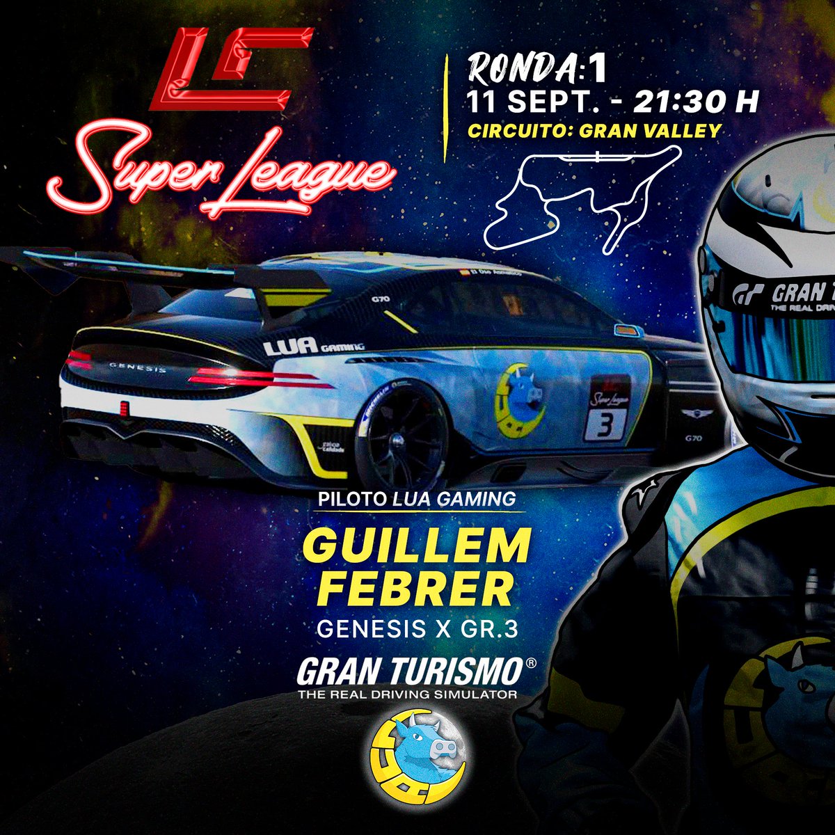 No tenemos ni un descanso porque ahora empieza la primera jornada de la <a href="/community_lc/">LC Community</a> 💥

👤<a href="/13Welee/">EVO_Weelee</a>
⏰21:30H 
📺twitch.tv/elkalvo_gt

Hoy es noche de #Motorsport 🏎️