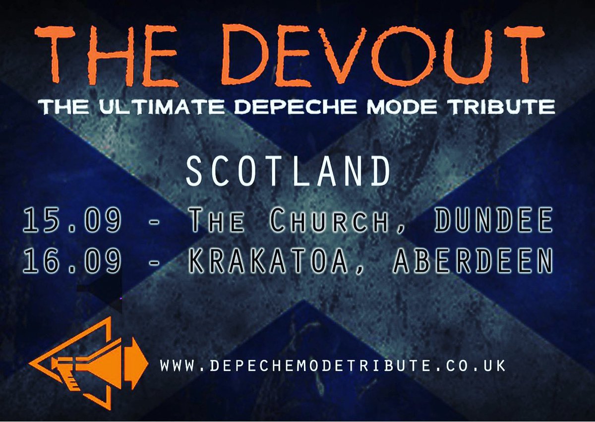 DUNDEE! - REACH OUT AND TOUCH FAITH! This Friday 15th Sept The UK’s finest Depeche Mode Tribute! Special 101 Show plus Greatest Hits 2.5 hours show - No support - 6.30pm - Arrive Early! At CHURCH Dundee - Doors 6.30pm Ticket Scotland link: t-s.co/t3693