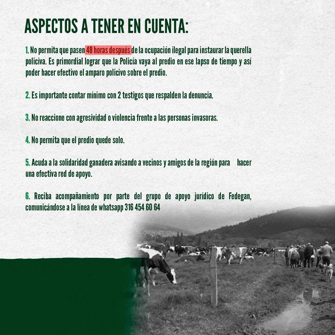 #SOSGanadero   Si usted está siendo víctima de ocupación ilegal en su finca, <a href="/Fedegan/">FEDEGAN</a>  lo apoya jurídicamente, comuníquese al 3164546064. <a href="/jflafaurie/">José Félix Lafaurie</a>