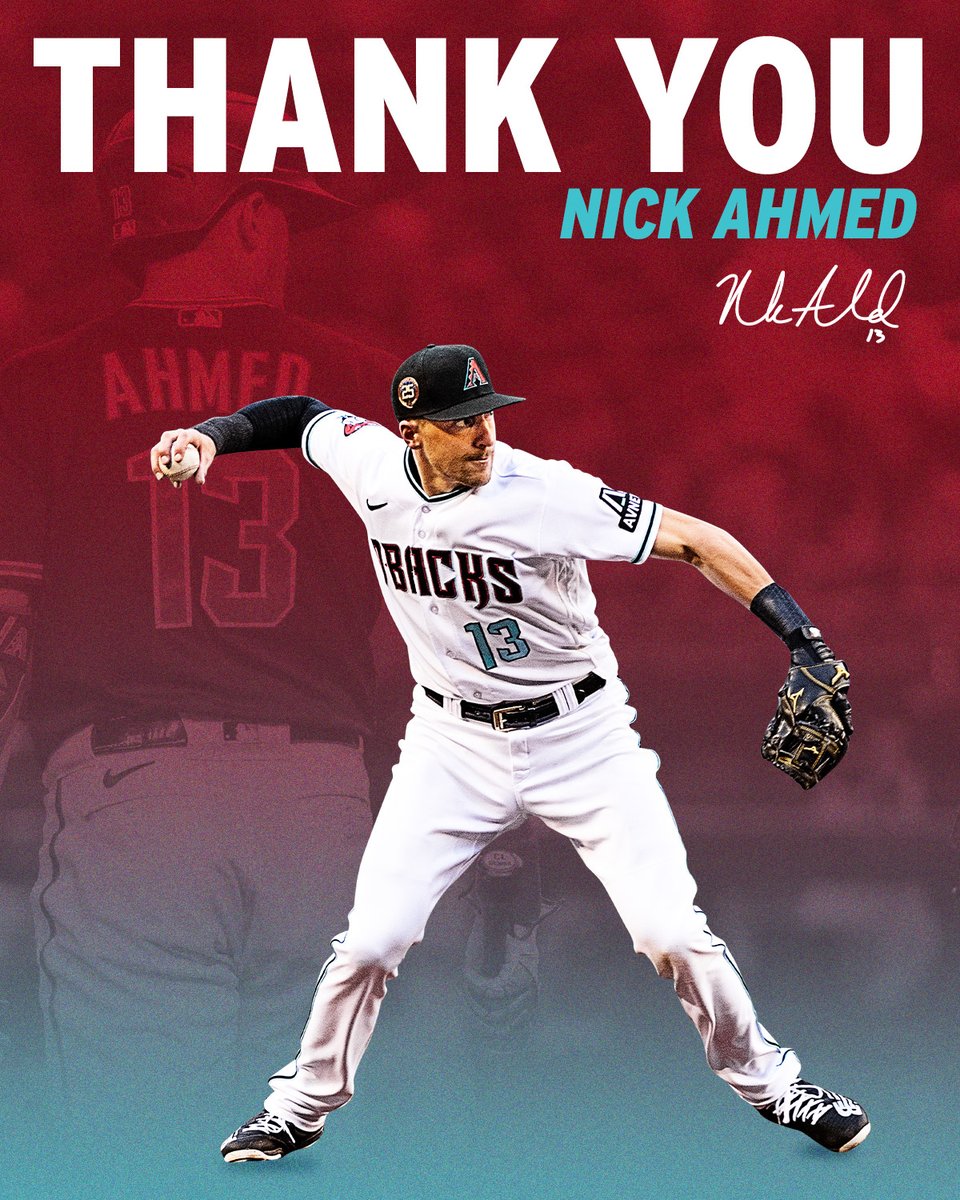 Dbacks's tweet image. For your Gold Glove defense.
For your leadership on and off the field.
For your commitment to the Arizona community.

Thank you for everything, Nick. ❤️