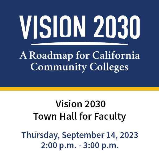 California Community Colleges (@calcommcolleges) on Twitter photo The <a href="/CalCommColleges/">California Community Colleges</a> Chancellor's Office, in partnership with <a href="/ASCCCNews/">Academic Senate for California Community Colleges</a>, is hosting a town hall this Thursday, September 14, at 2 p.m. with faculty members to further collect feedback on Vision 2030. Please register at bit.ly/3r81S0b.
#Vision2030
#OurTimeisNow The <a href="/CalCommColleges/">California Community Colleges</a> Chancellor's Office, in partnership with <a href="/ASCCCNews/">Academic Senate for California Community Colleges</a>, is hosting a town hall this Thursday, September 14, at 2 p.m. with faculty members to further collect feedback on Vision 2030. Please register at bit.ly/3r81S0b.
#Vision2030
#OurTimeisNow