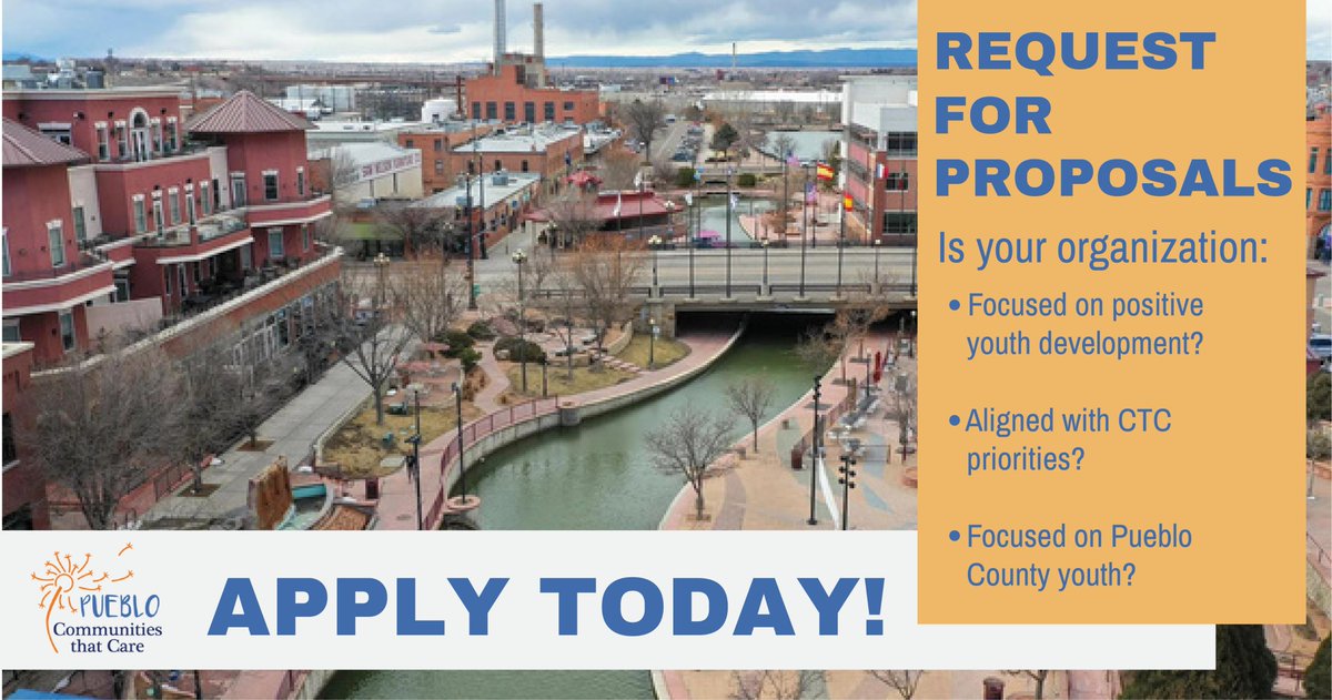 PuebloHealth's tweet photo. The Pueblo Youth Voices Request for Proposals aims to support organizations who are focused on Pueblo County youth with sub-awards from the Communities That Care program.

Apply or learn more here: https://t.co/DATEdHDORT https://t.co/t61GBaKIUh