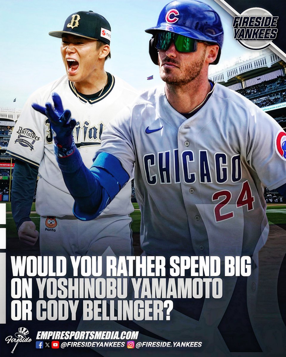 FiresideYankees's tweet photo. Yamamoto or Bellinger? #RepBX https://t.co/HVz8upqvOP