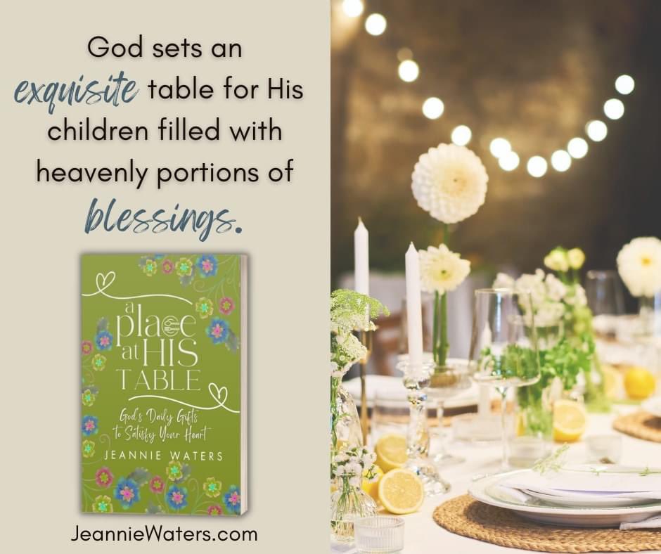 StarrAyers2's tweet photo. I invite you to preorder Jeannie Waters book of table memories and devotions to discover your place at the Father’s table. https://t.co/q7PlbZ8qgp

#aplaceathistable https://t.co/DkoSCGZB1m