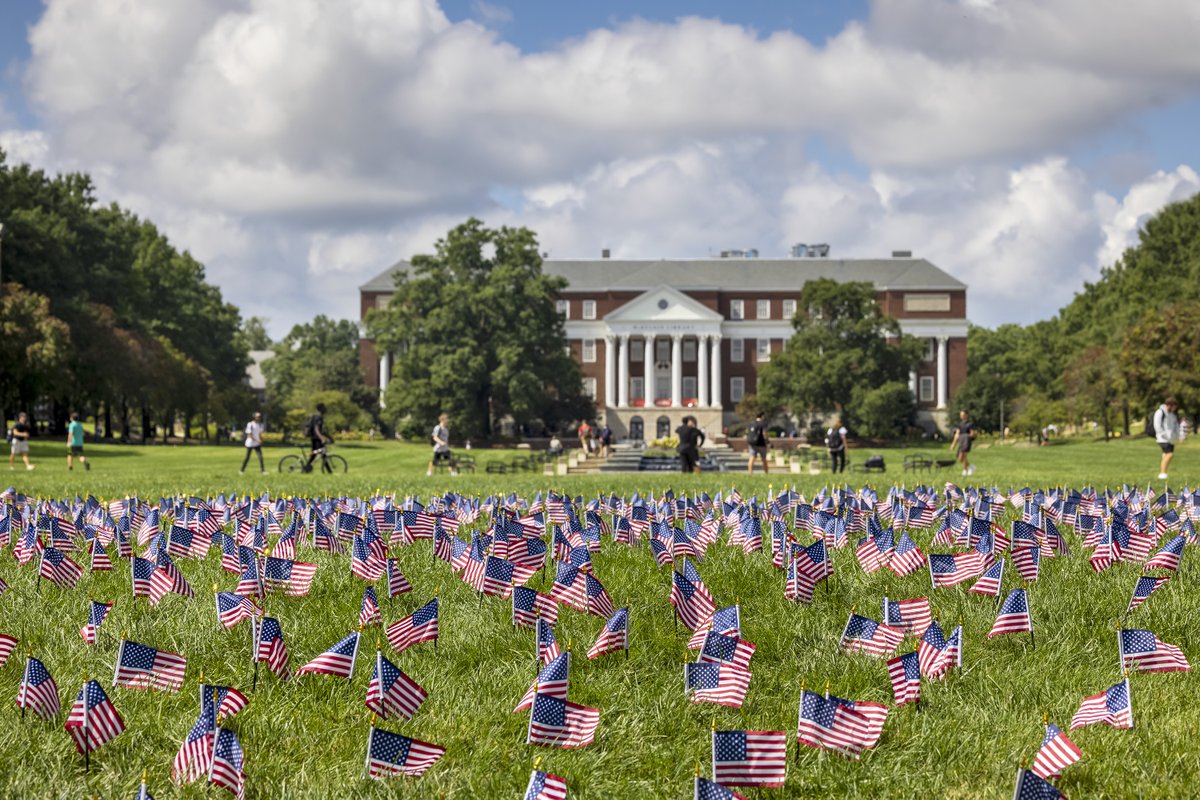 Each year our @UMDveterans ensure we #NeverForget those we lost on September 11, 2001. A moving reminder and tribute.