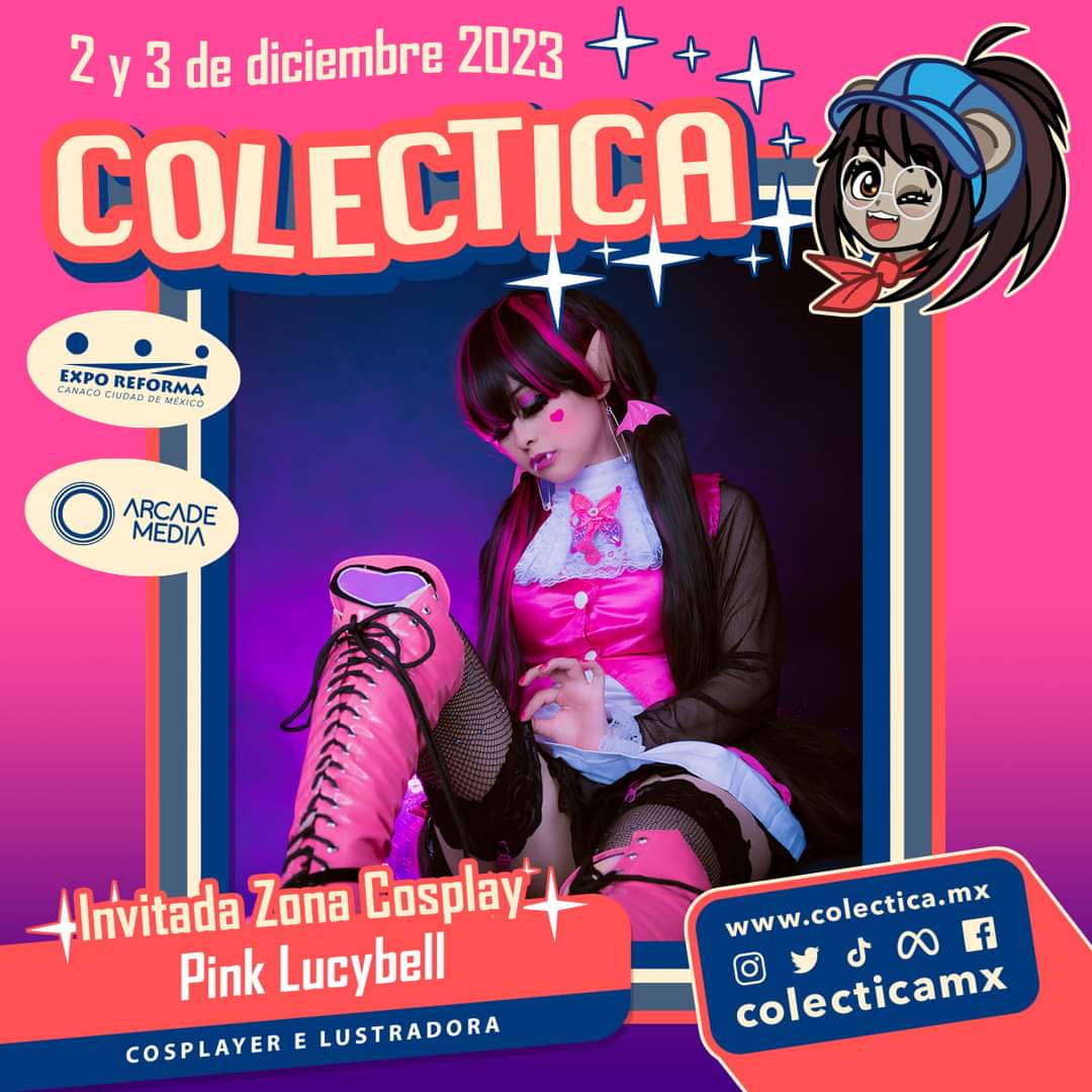 ¡Despierta el coleccionista y fanático de la cultura pop que llevas dentro!🤩 Te invitamos a Colectica es 2 y 3 de diciembre. Conoce a uno de nuestra invitada: Pink Lucybell 🎇¡Asegúrate de unirte a nosotros!🎇 🤩Adquiere tus entradas en el siguiente link: colectica23.boletia.com/#about