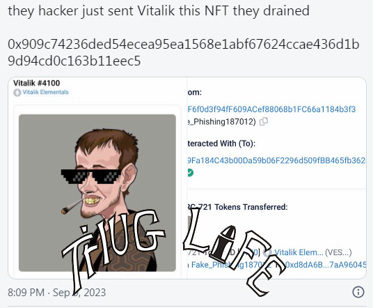 "Vitalik Buterin’s X account hacked, over $691K drained from victims’ wallets"

Victim? I feel like we were the victims of them gas fees lol

Hope nobody clicked them links 👀

Does this happen on the XRPL?

Nope!