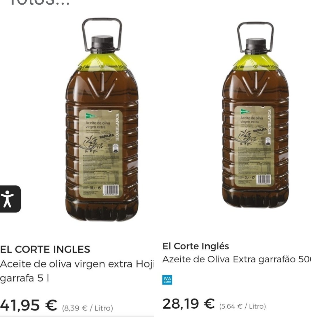 Que os parece? El mismo aceite vale en Portugal un precio y en España otro precio.