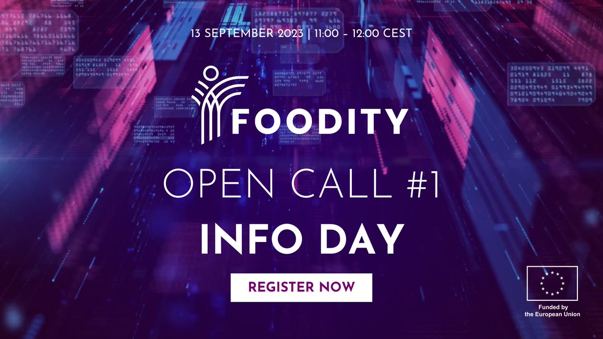 📢 #SMEs + #Startups #SocialInnovation entities #RTOs + Universities #Training organisations JOIN US on our 1st #OpenCall info day! Find out if you're eligible for our #FOODITYopencall1 and #HowToApply to receive up to €187K in funding. Register now: f6s.com/foodity-open-c…