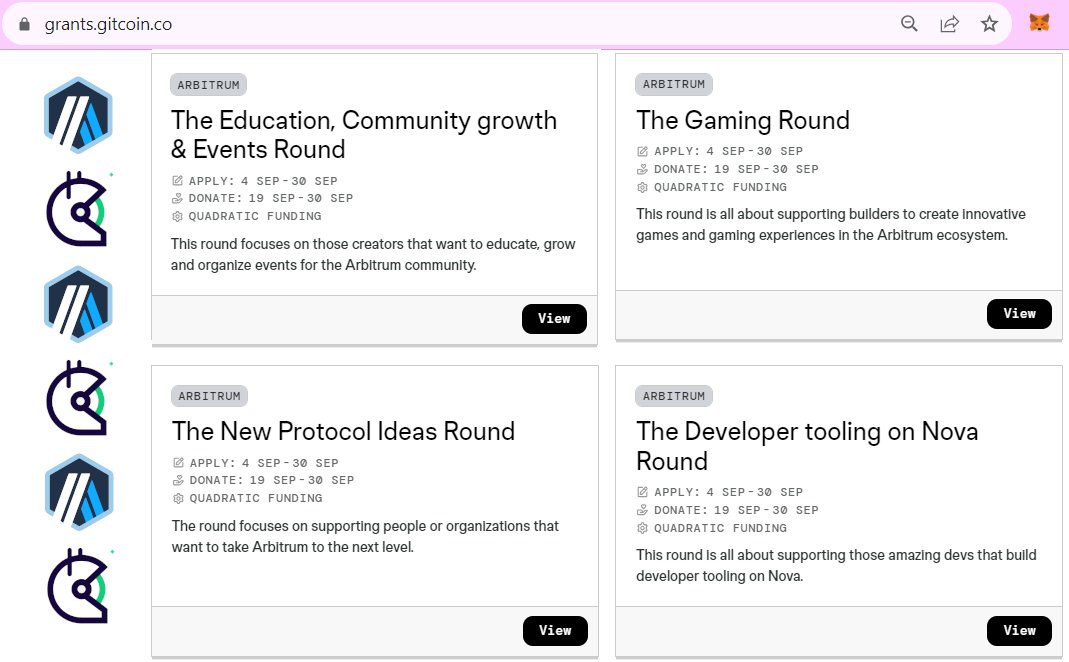 📣The Arbitrum on <a href="/gitcoin/">Gitcoin</a> Grant Funding Fest is live!🎉

1⃣Apply with your projects at grants.gitcoin.co in the round of your preference until 19.09

2⃣Get ready to promote your project, donations go live on 19.09🚀

#govmonth #arbitrumongitcoin💙🤖