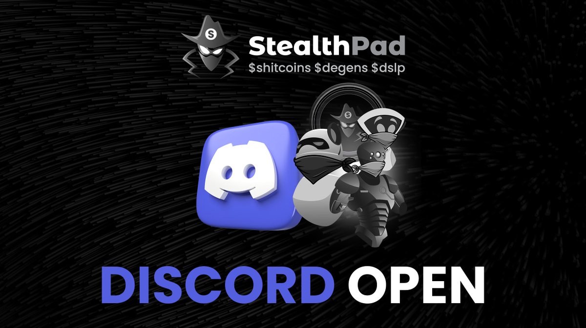 stealthpadxyz's tweet photo. #STEALTH  Discord Has Officially Opened  https://t.co/LlLNjIEXFm

Join Us for our PFP #nft #minting https://t.co/Vy3nVUJlxU #Ethererum #BuildOnBase #stealthpad Follow
@stealthswaps

@StealthChain https://t.co/zoxJYa6zFl