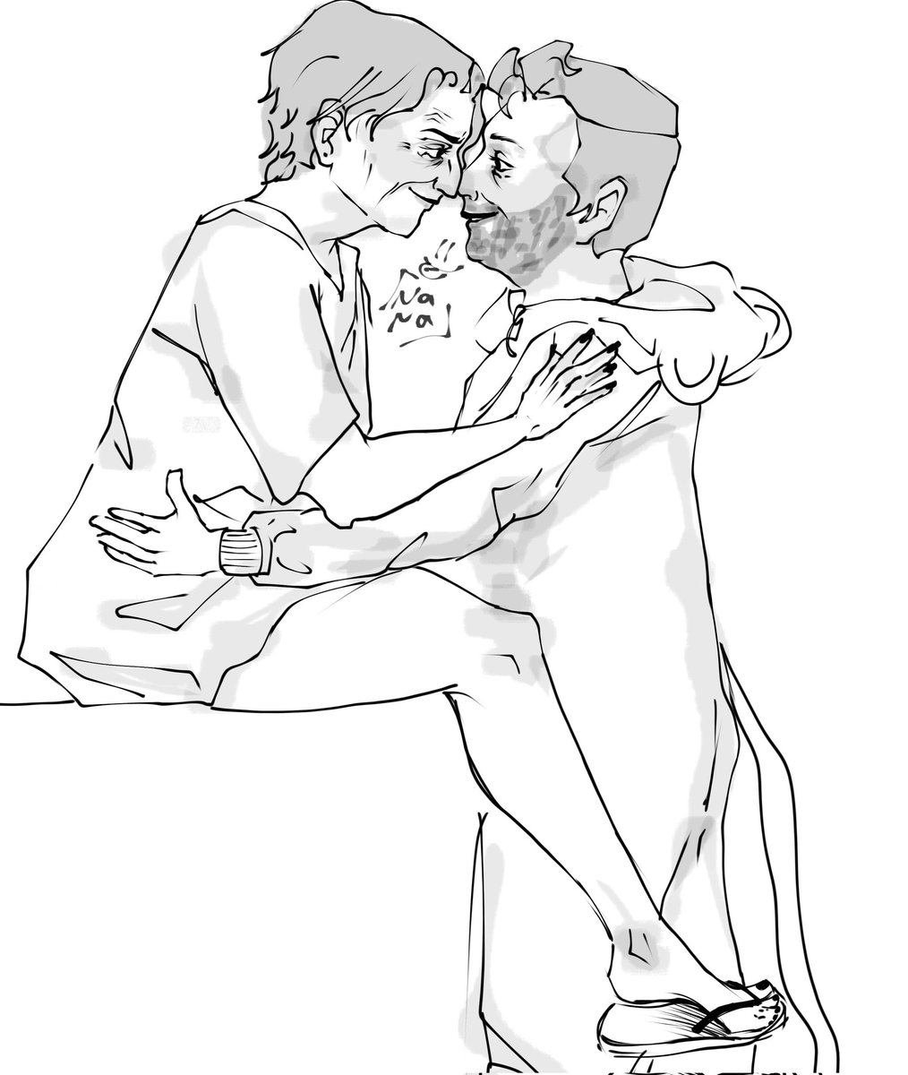 Nana_ttt_'s tweet photo. #doodle  

First time i ever draw Andy, I hope I got his features right. Val is wearing a Bear T-shirt. 

#Vandy #unclebbc #Valpearson https://t.co/d1r6J4ny3i