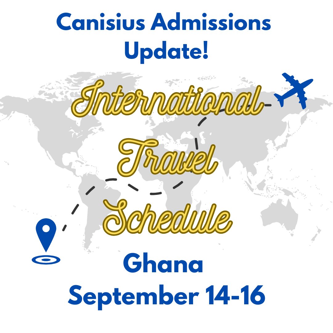 CanisiusGrad's tweet image. We are heading to Ghana✈️ Stop by to meet an admissions counselor and find out what Canisius has to offer. Check out the International travel schedule on our website!