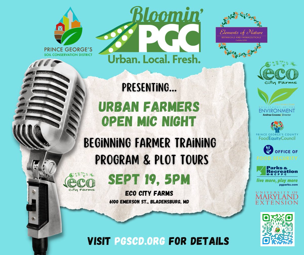We’re back! This month, tour plots and learn about unique specialty crops from the trainees of ECO City Farms' Beginning Farmer Training Program and their latest project, the Compost Outpost: a soil health and food waste recycling initiative. 
Register: Open-Mic-ECO-BFTP-Tour.eventbrite.com