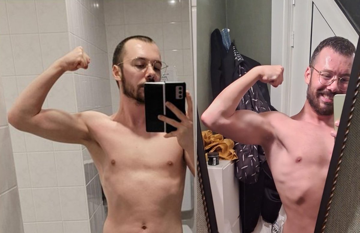 GrowinMatt's tweet photo. February vs September 2023. Can you see how much happier I look in the 2nd photo? https://t.co/Q1MVcZZPGa