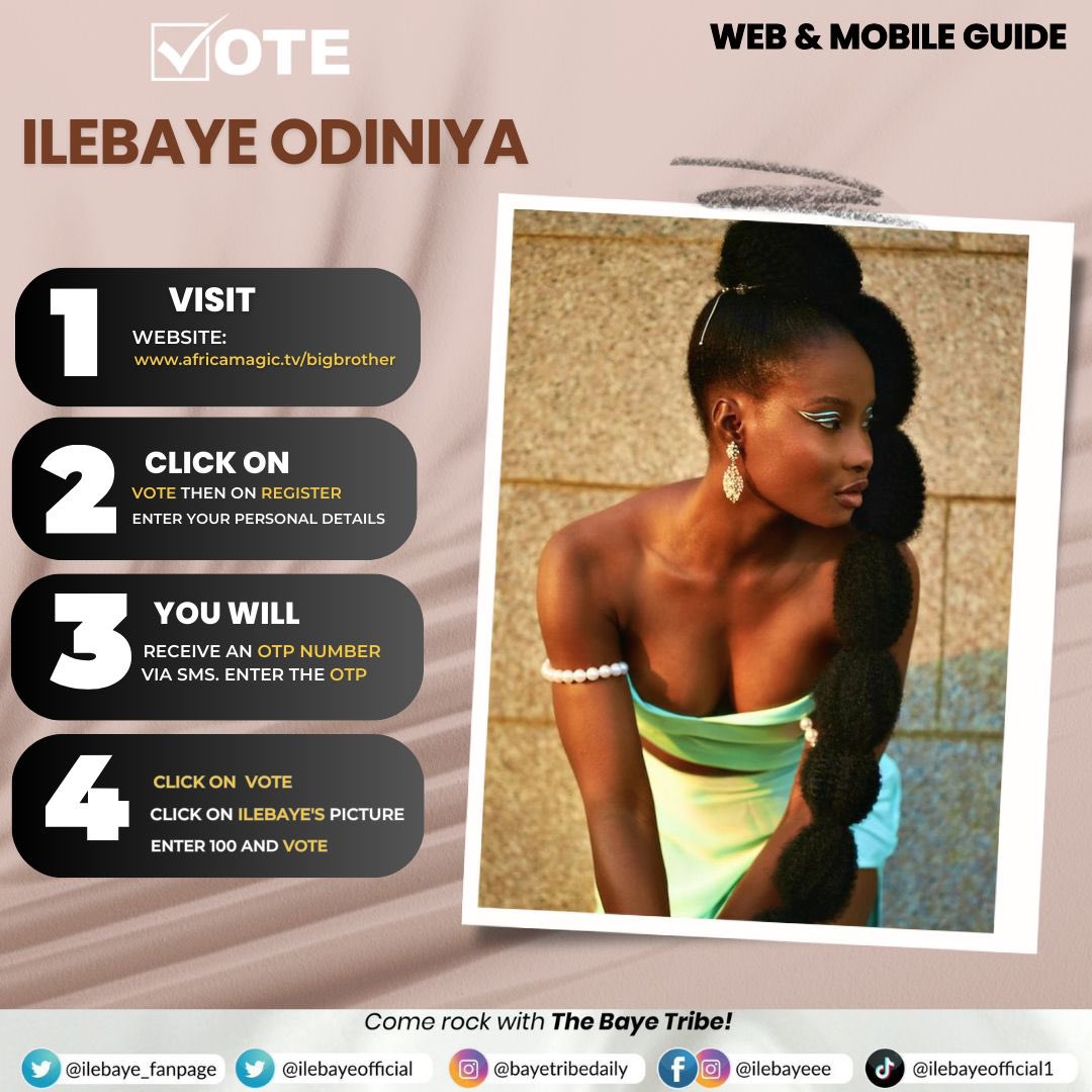 Baye Tribe!! This is our most important voting round yet!!! Let’s do this!!! We don’t have even one second to relent!!

We will do this from start to finish!
This week; THE POLLS WILL BOW TO US!
#IlebayeOdiniya #BBNaijaAllStars