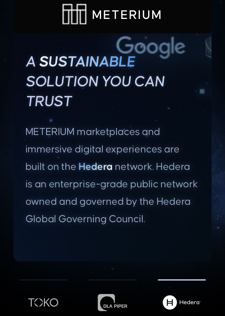 DanyEid_'s tweet photo. 1/3 "Let's create a token. You can create tokens that represent the ownership of physical products, unique experiences, or digital art" 1:50
#Meterium is a tokenized marketplace and immersive digital experience!
Powered by #Toko
Built on #Hedera
$HBAR
https://t.co/cpSdFfGkKC https://t.co/5ZXcpP9Y1W