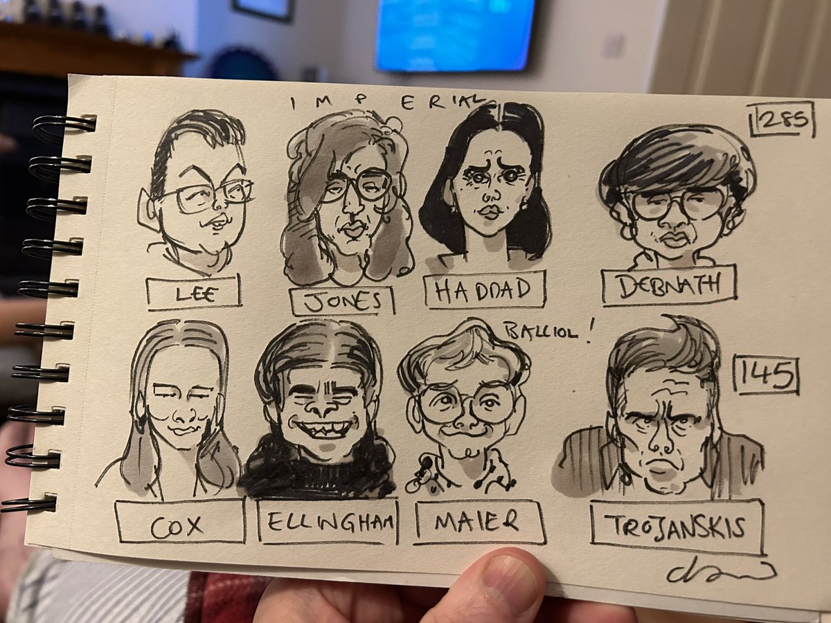What a result @imperialcollege! And a great effort from @BalliolOxford! #universitychallenge #caricature #livedrawing #quizzymondays #bbcquiznight @amolrajan @rogertilling