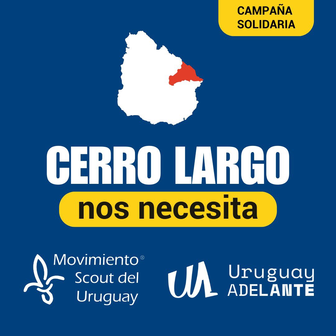 MScoutUy's tweet photo. Una vez más muchas personas necesitan de nuestra solidaridad… En estos momentos familias del departamento de Cerro Largo están necesitando de nuestra ayuda👇 https://t.co/vGZoo5fkLO