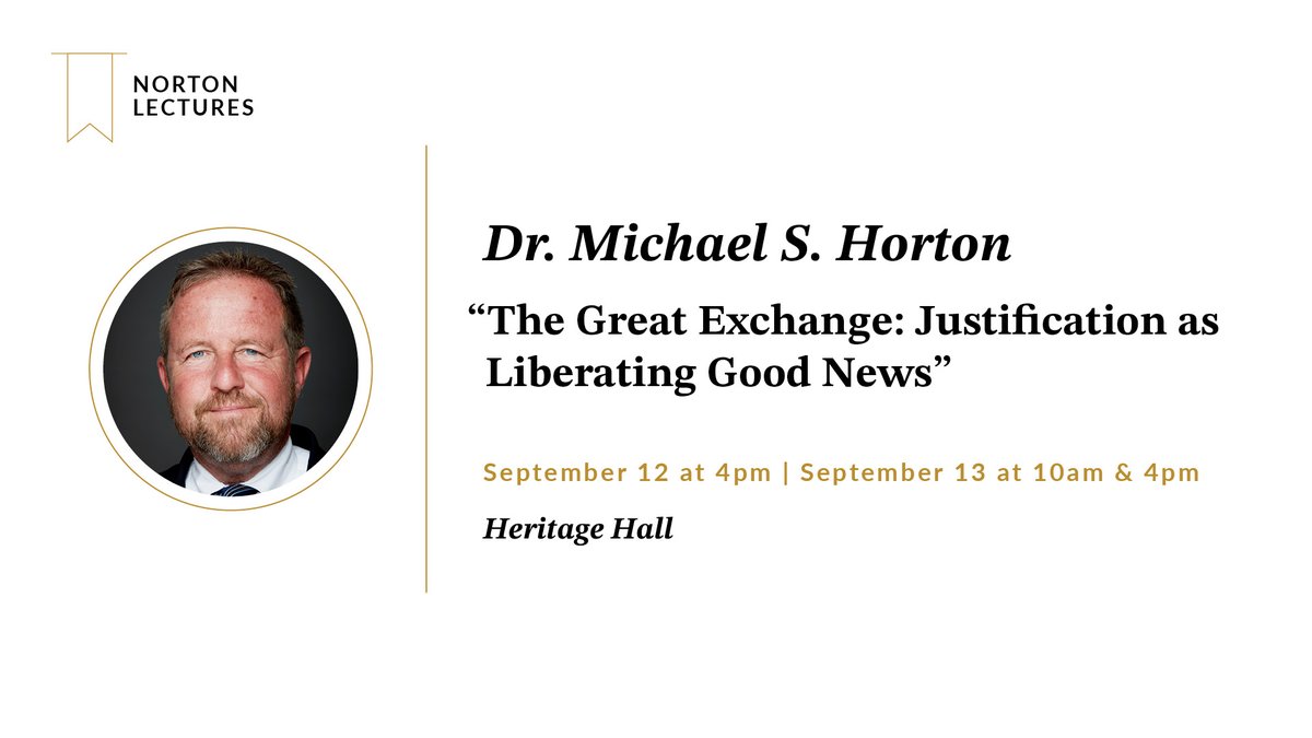 dustinbruce's tweet photo. Don't miss an opportunity to hear Dr. Michael Horton on justification this week at @BoyceCollege &amp; @SBTS. https://t.co/zdDFVPdMt8