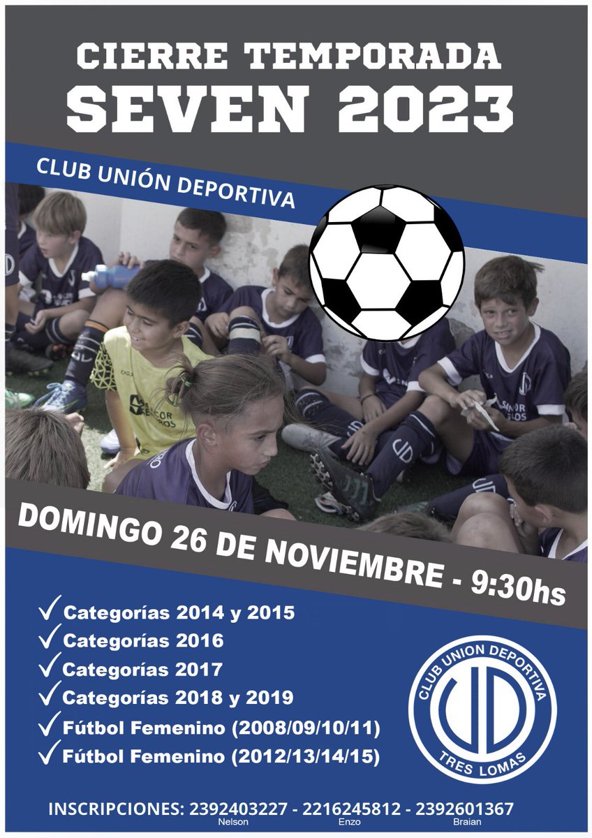 UnionTresLomas's tweet photo. AGENDA LA FECHA
Gran Seven Pituco https://t.co/VEecFyXz19