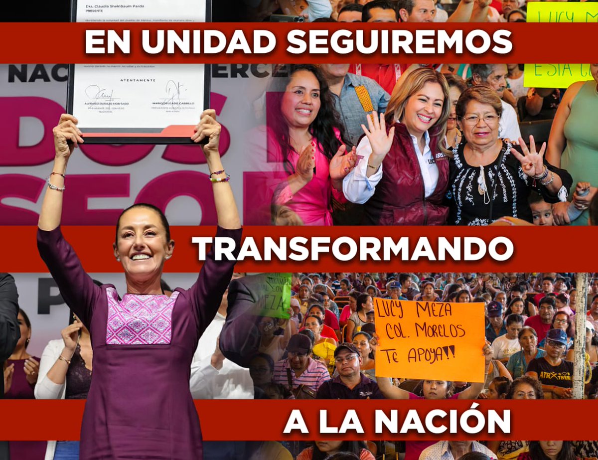 suva2011's tweet photo. El Pueblo ya decidió, cerremos filas #UnidadConClaudia cabemos todas y todos. #ClaudiaPresidenta 

#Morelos en unidad, aquí #EsLucy

#Claudiadores https://t.co/FCIShVaiiS