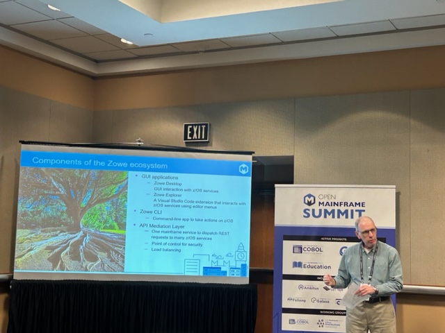 OpenMFProject's tweet image. .@BroadcomMSD's Gene Johnston shares how to get started w/ #Zowe & best practices to help you achieve your #mainframemodernization goals. @OpenMFProject #OpenMainframeSummit #opensource #devsecops #IBMtechxchange #devops #mainframes #security @IBMCommunity