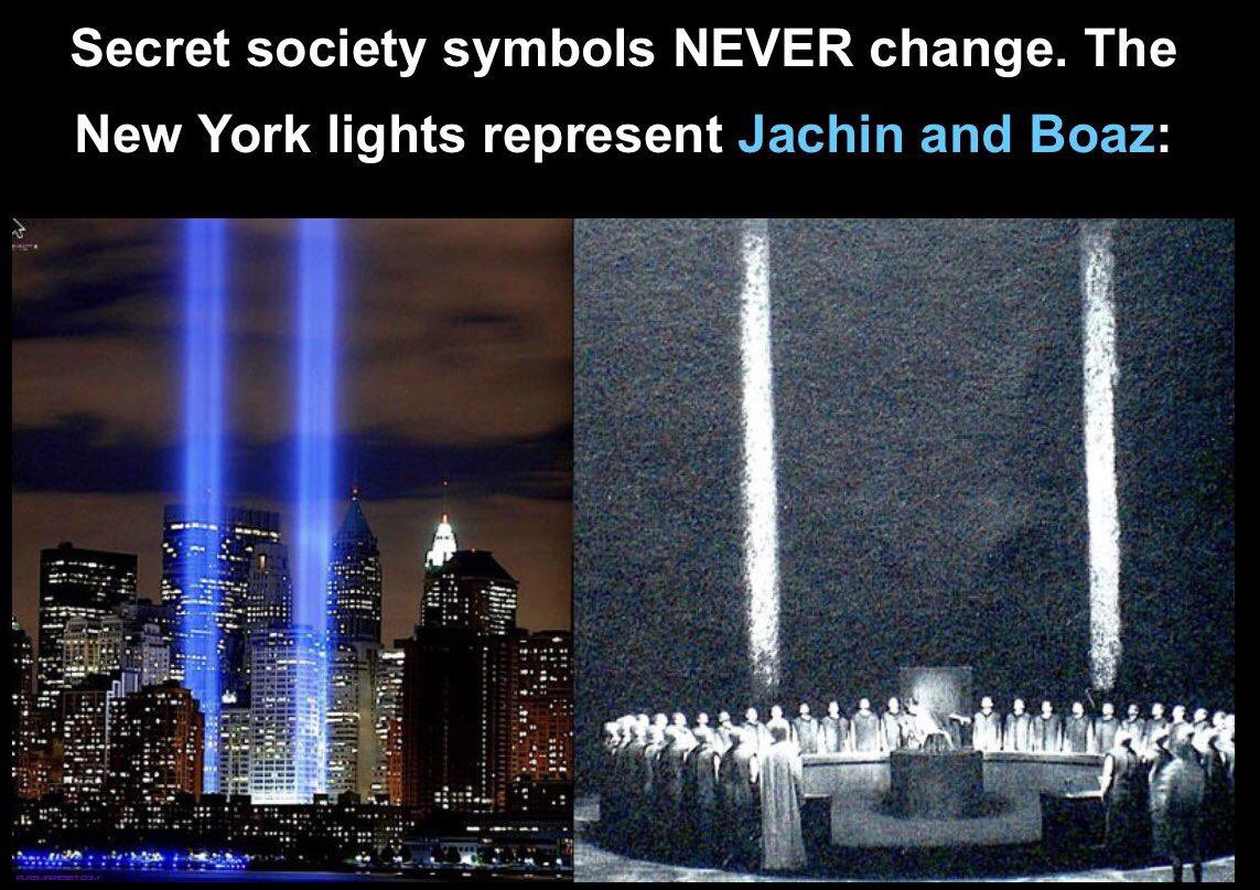 When the TWO become ONE, then you will be in the Kingdom of Heaven."

The Twin Towers represented Duality: Yin & Yang, Dark & Light, Male & Female, Sun & Moon.

After the Twin Towers Fell, the ONE Freedom Tower was Built, symbolizing the Birth of the New Age, the Aeon of Horus. 