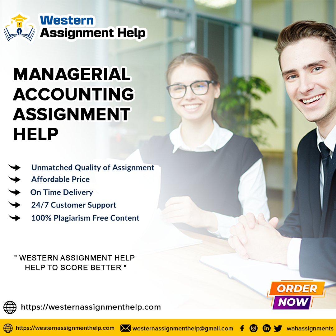 WahAssignments's tweet image. Website URL : westernassignmenthelp.com/business-finan…
Managerial Accounting Assignment Help
High Quality Assignment Help in in UK, US, UAE, Eire and AU
-Global Assignment Helper
-5+ Years Of Experience in Academic Writing
#westernassignmenthelp #ManagerialAccountingAssignmentHelp