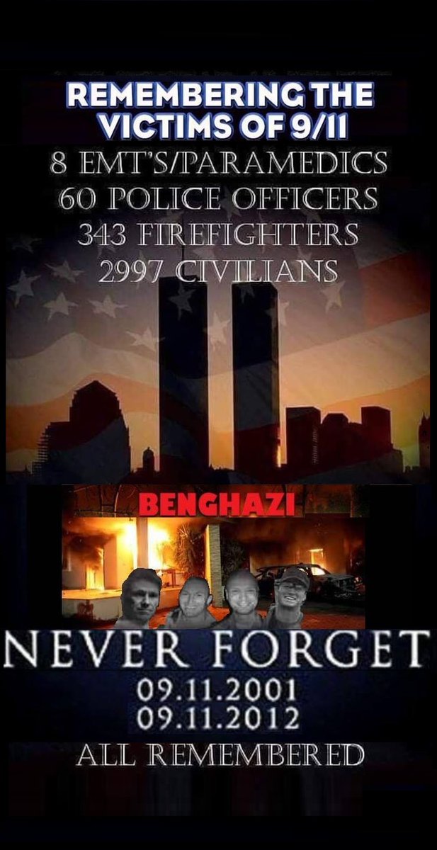 THPDnews's tweet photo. Today, 22 years later, we continue our solemn vow to #NeverForget those killed in the terror attacks on #September11. 

We also remember the terror attacks in #Benghazi that killed four who were protecting our embassy in 2012.  We must never forget their sacrifice! https://t.co/S8xBtL5NrO