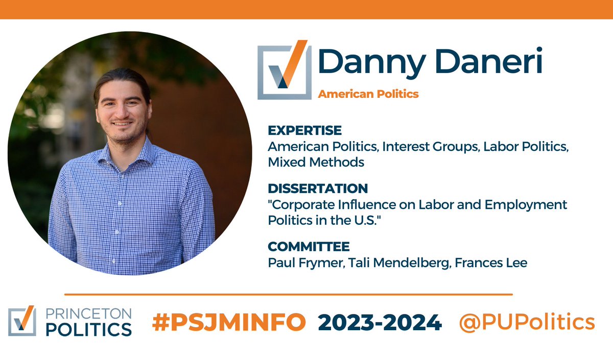 Princeton Politics (@pupolitics) on Twitter photo .<a href="/DannyDaneri/">Danny R. Daneri</a>'s dissertation uses over 100 years of original archival/administrative data to show how US labor/employment agencies are increasingly staffed by appointees with business ties who make decisions that are more conservative than can be explained by partisan affiliation .<a href="/DannyDaneri/">Danny R. Daneri</a>'s dissertation uses over 100 years of original archival/administrative data to show how US labor/employment agencies are increasingly staffed by appointees with business ties who make decisions that are more conservative than can be explained by partisan affiliation
