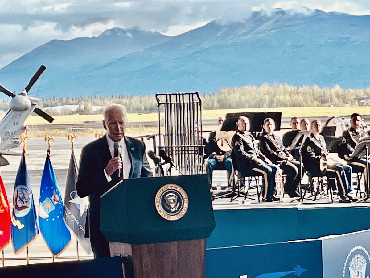 joshboak's tweet photo. President Biden commemorates the anniversary of 9/11 at Joint Base Elmendorf-Richardson in Alaska. https://t.co/P7WYPusEGN