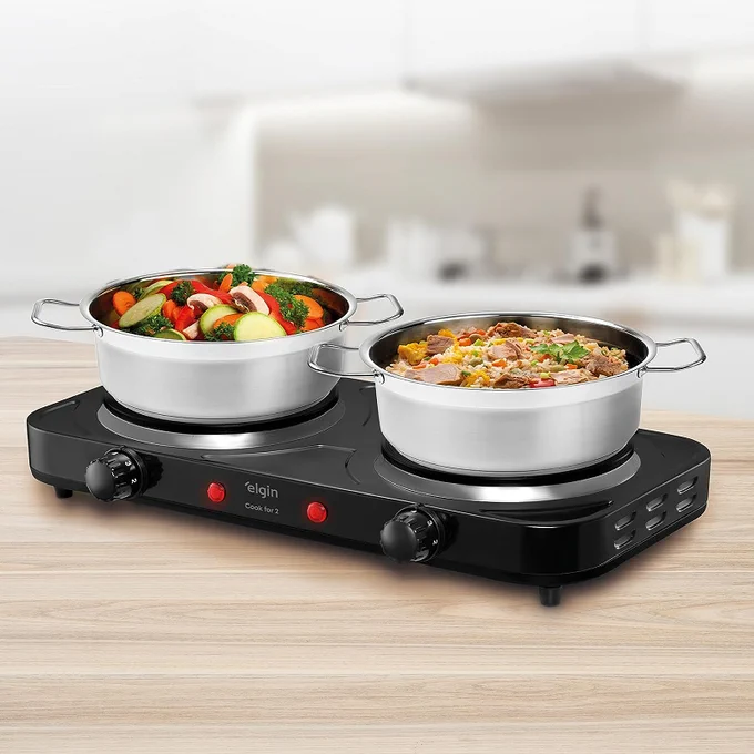 Fogão Elétrico Portátil Cooktop 2 Bocas Elgin – 220V