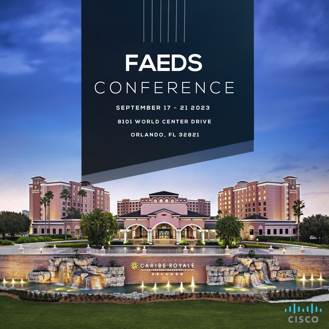 NetsyncNews's tweet image. Join us at #FAEDSConference! Visit Booth #19 to interact with leaders from #Netsync &amp;amp; #Cisco. Discuss #RiskRecovery, Business Continuity, and #DisasterRecovery strategies that tackle the toughest calamities. Don&apos;t miss this chance! netsync.com/event/faeds-co… #TechEvent #Orlando