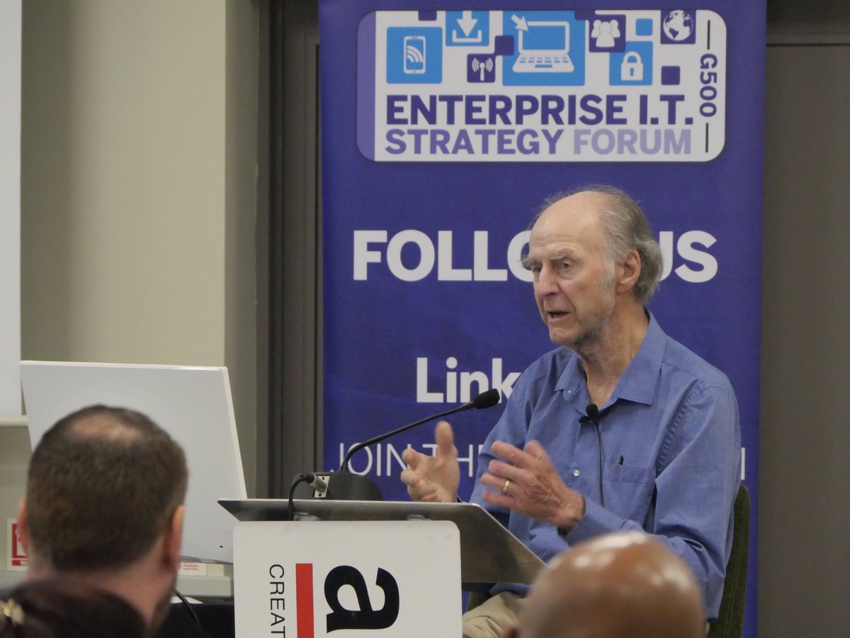 EntITStrategy's tweet photo. Sir Ranulph Fiennes takes to the stage for the first presentation of the Enterprise IT Strategy Forum! Described as the world’s greatest living explorer, Sir Ranulph delivers an inspirational leadership speech focusing on teamwork, determination and self-belief. #EnterpriseITSF https://t.co/gI1xRDBIzl