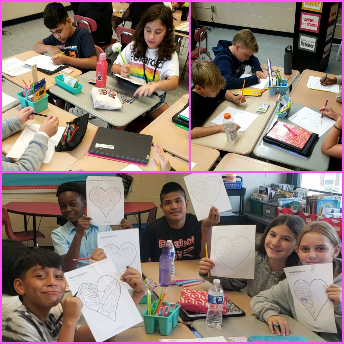 We had a great start to 6th grade ELA! We set goals for the year and created heart maps about the people, places, and things close to our hearts. #KCS #ELA <a href="/Mwackokpsd/">Michele Wackowski</a>